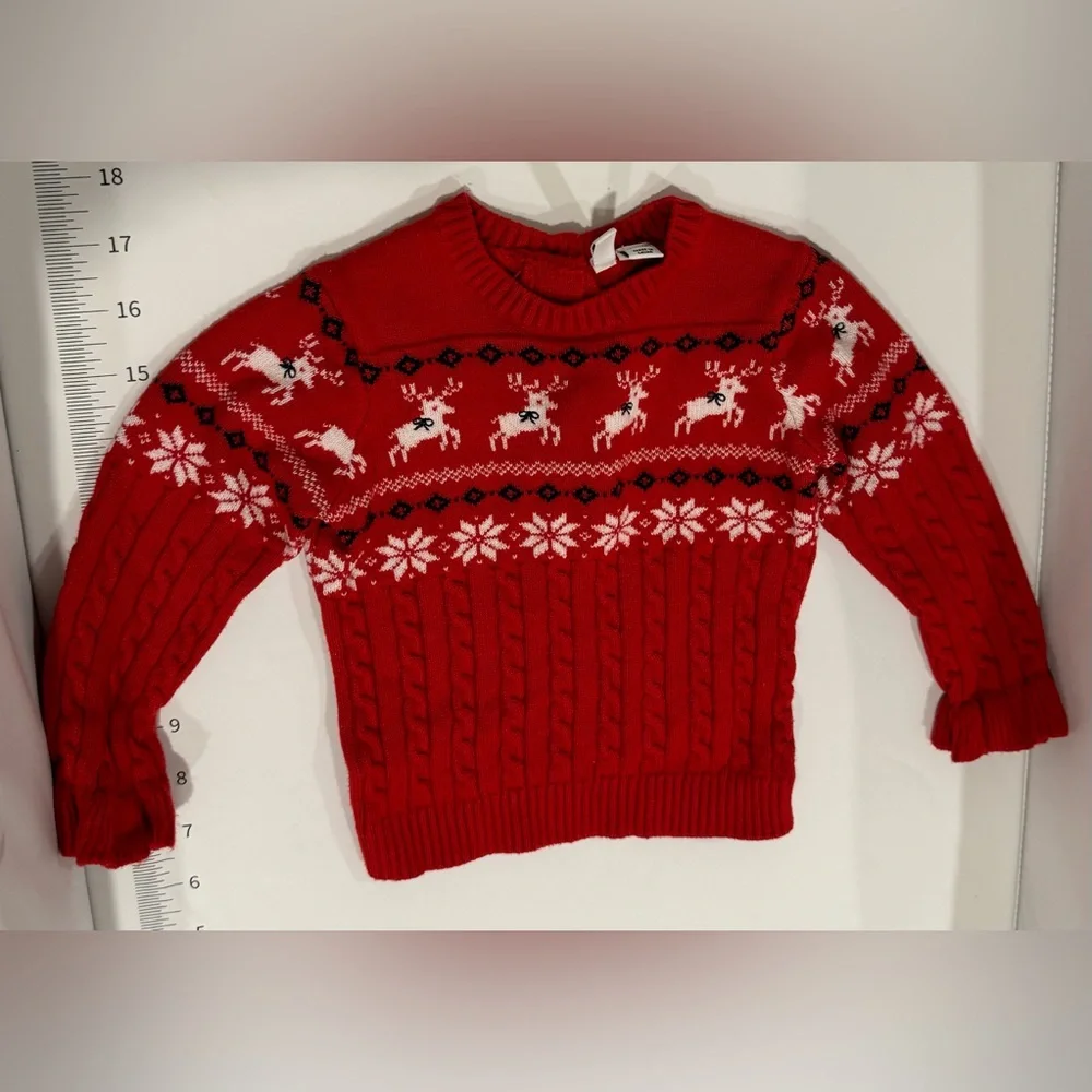 Janie and Jack Christmas Holiday Reindeer Sweater Top
